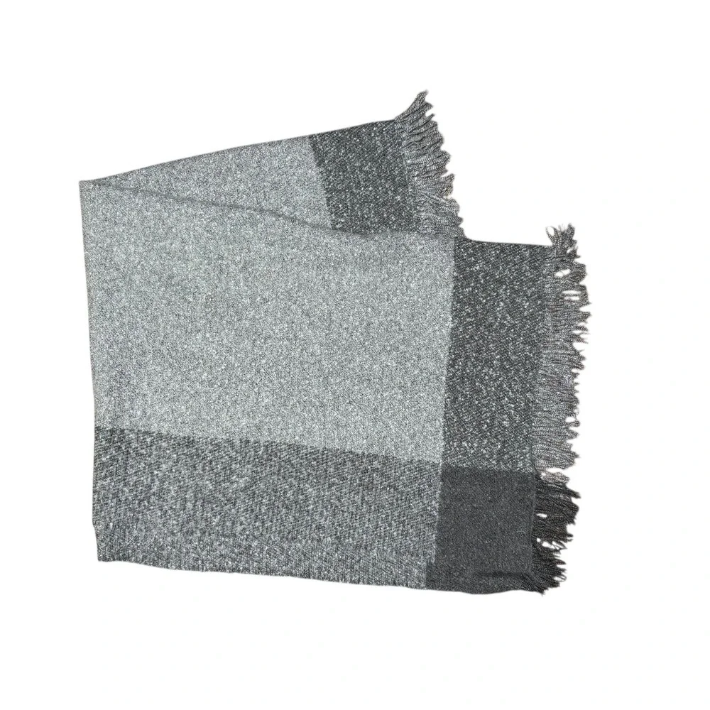 Pottery Barn Throw Blanket 50‎ x 60 Gray Fringe Lightweight Acrylic Blend Soft